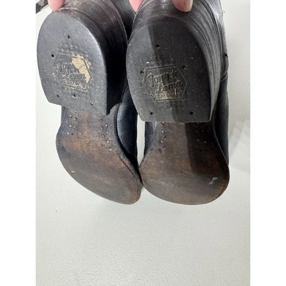 Tony Lama Men's Black Cowboy Boots Style, 9.5 EE - Picture 7 of 9